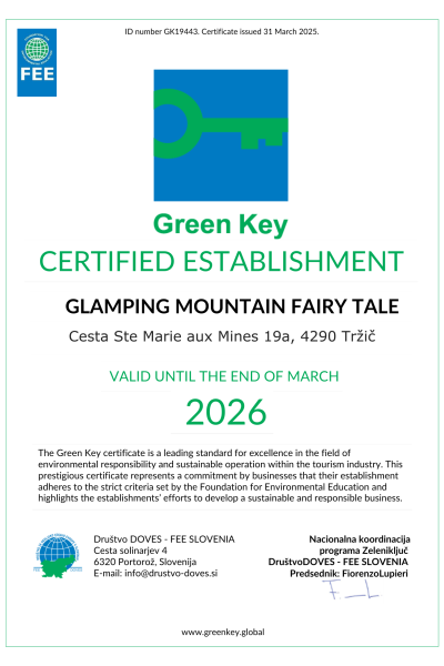 Certificat Green key 2025/2026